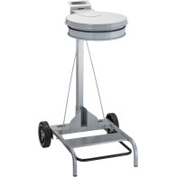 Mobile grey 110L waste bin with pedal