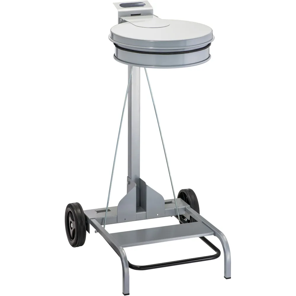 Mobile grey 110L waste bin with pedal Mobile grey 110L waste bin with pedal