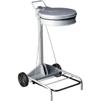 Mobile hygienic robust steel 110L bin bag holder