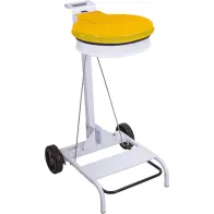 Mobiler Müllsackhalter 110L aus gelbem Stahl mit Pedal