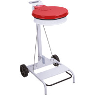 Roter mobiler 110L Müllsackhalter mit Pedal aus Stahl