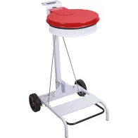 Roter mobiler 110L Müllsackhalter mit Pedal aus Stahl