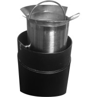 Eleganter runder Aschenbecher Edelstahl außen gesichert