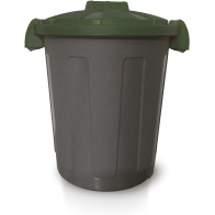 Green round bin with practical and robust clip-on lid