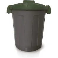 Green round bin with practical and robust clip-on lid