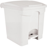 30L white plastic pedal bin set of three
