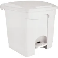 30L white plastic pedal bin set of three