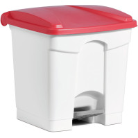 Treteimer aus rotem Kunststoff, 30 l, modern und langlebig