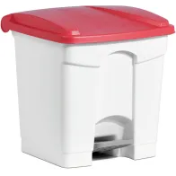 Red plastic pedal bin 30L modern durable