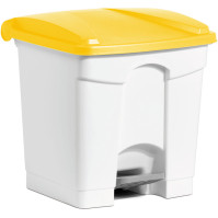 Gelber Treteimer aus Kunststoff, 30 l, 3er-Set