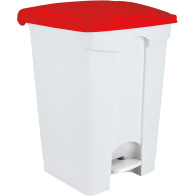 45L red plastic trash can with practical and durable pedal