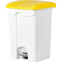 Plastic trash can 45L yellow pedal for selective sorting