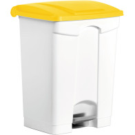 Yellow plastic pedal bin 70L