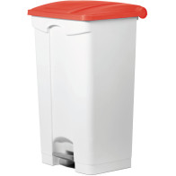 90L red plastic pedal bin set of 3