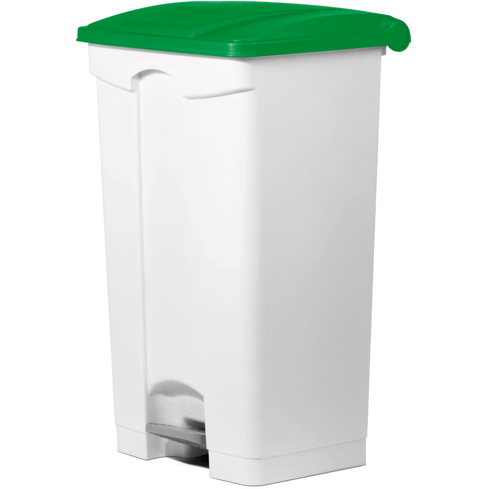 Grüner 90-Liter-Kunststoff-Mülleimer mit praktischem und langlebigem Pedal Grüner 90-Liter-Kunststoff-Mülleimer mit praktischem und langlebigem Pedal