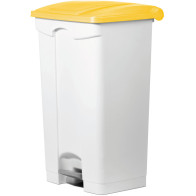 90L yellow plastic pedal bin set of 3
