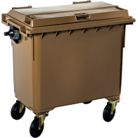 Versatile and robust 770L brown outdoor mobile container