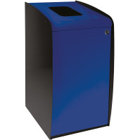 Waste terminal with front opening in blue front
