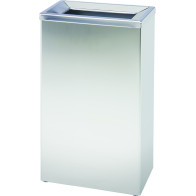 Brushed stainless steel high-opening bin 25 litres