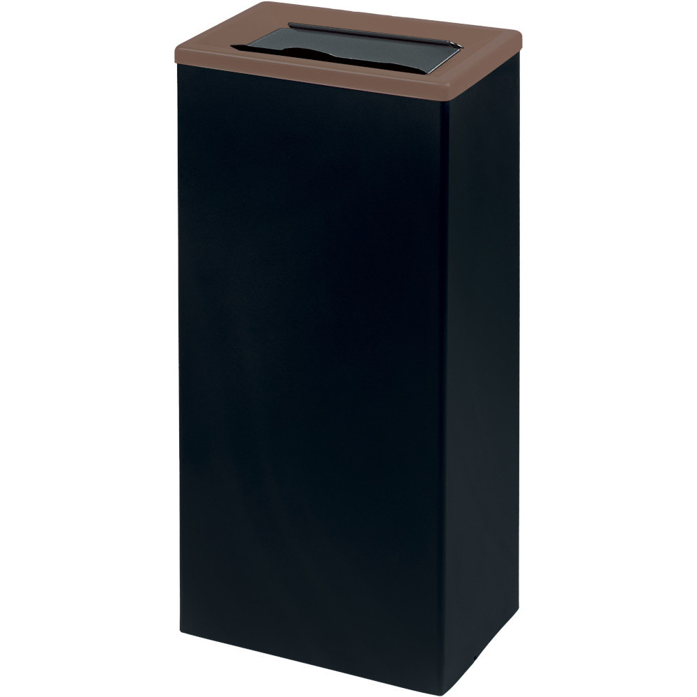 Brauner 42-Liter-Recyclingbehälter mit dreifach selektiver rechteckiger Luke Brauner 42-Liter-Recyclingbehälter mit dreifach selektiver rechteckiger Luke
