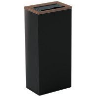 60L brown rectangular trash bin with tri-selective flap