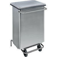 Professioneller Küchenbehälter 70L, eleganter mobiler, glänzender Edelstahl