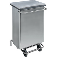 Professional kitchen container 70L elegant mobile shiny stainless steel