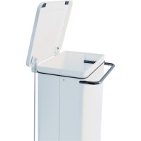 White kitchen trash can with pedal for professional use