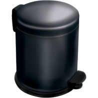 Set of 8 black round trash cans 5 liters