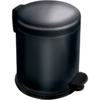 Set of 8 black round trash cans 5 liters