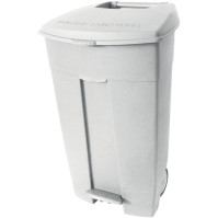 Robuster weißer 120L mobiler Tretcontainer aus Kunststoff