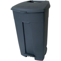 120L black mobile plastic container with pedal set of 3