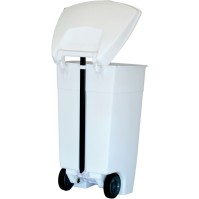 120L roter Kunststoffbehälter mit Pedal, 3er-Set