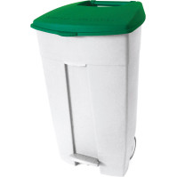 120L grüner Kunststoffbehälter mit Pedal (3er-Set)