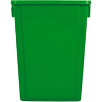 60L green recycling bin made of durable plastic