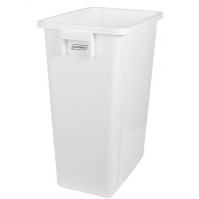60L white recycling collection bin for selective sorting
