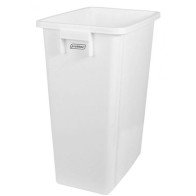 60L white recycling collection bin for selective sorting