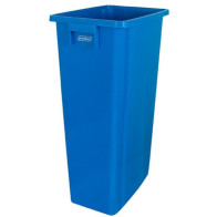 Robuster blauer 80-Liter-Papierkorb, praktisch für den Außenbereich und den Innenbereich