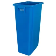 Robuster blauer 80-Liter-Papierkorb, praktisch für den Außenbereich und den Innenbereich