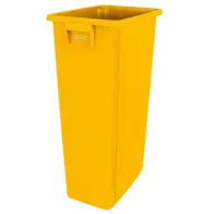 Gelber 80-Liter-Recyclingbehälter für wiederverwertbaren Sammelmüll