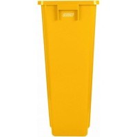 Robuster gelber 80-Liter-Recyclingsammler, praktisch für sortierten Abfall