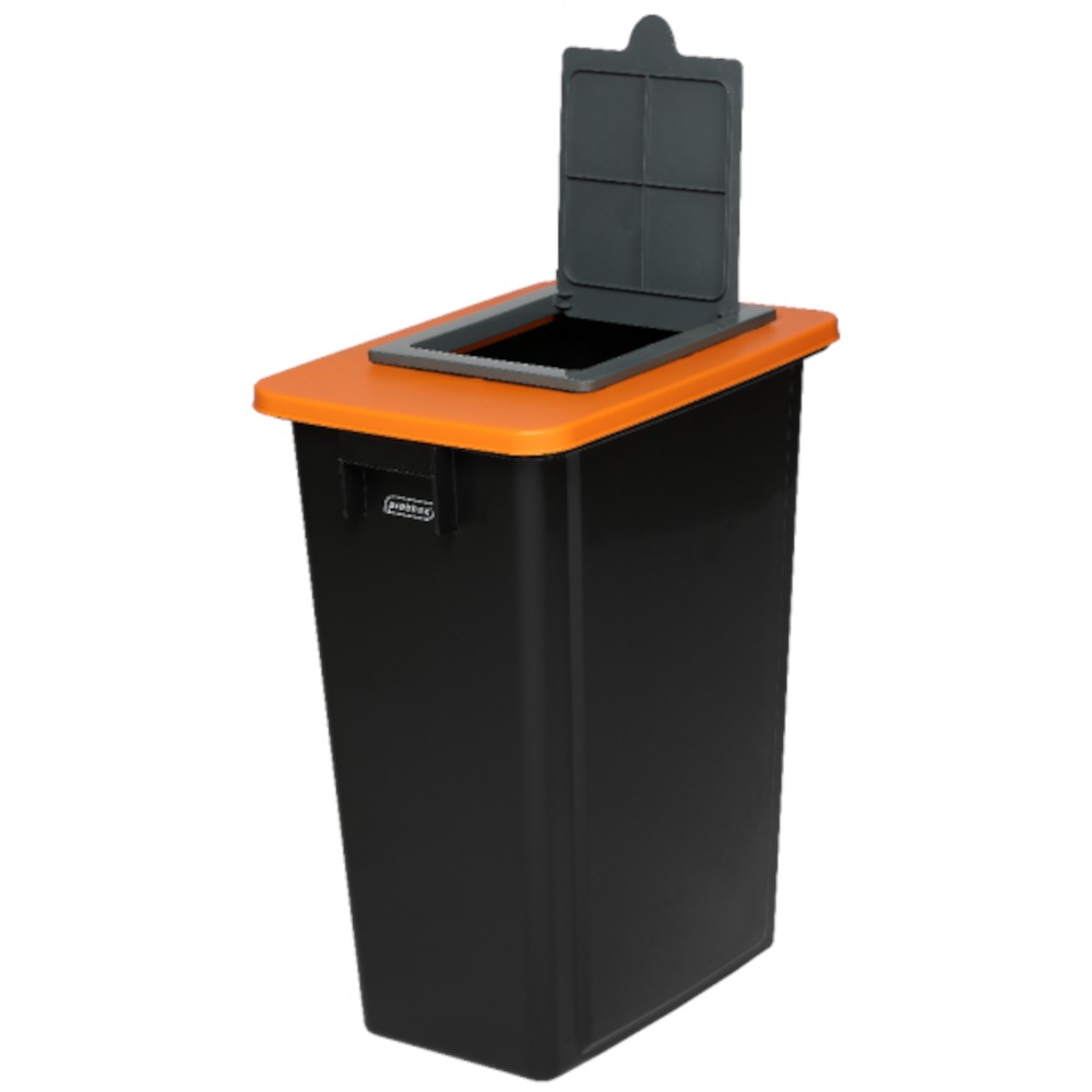 Robust and practical configurable 60L black recycling bin Robust and practical configurable 60L black recycling bin