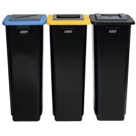 60L black recycling bin configurable with multiple options