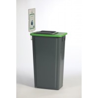 60L black recycling bin configurable with customizable options