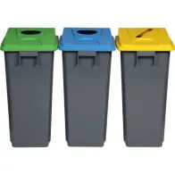 Grauer Papierkorb 60L konfigurierbar, funktional und modern