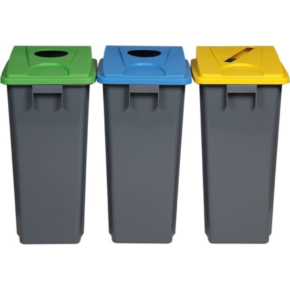 Grauer Papierkorb 60L konfigurierbar, funktional und modern