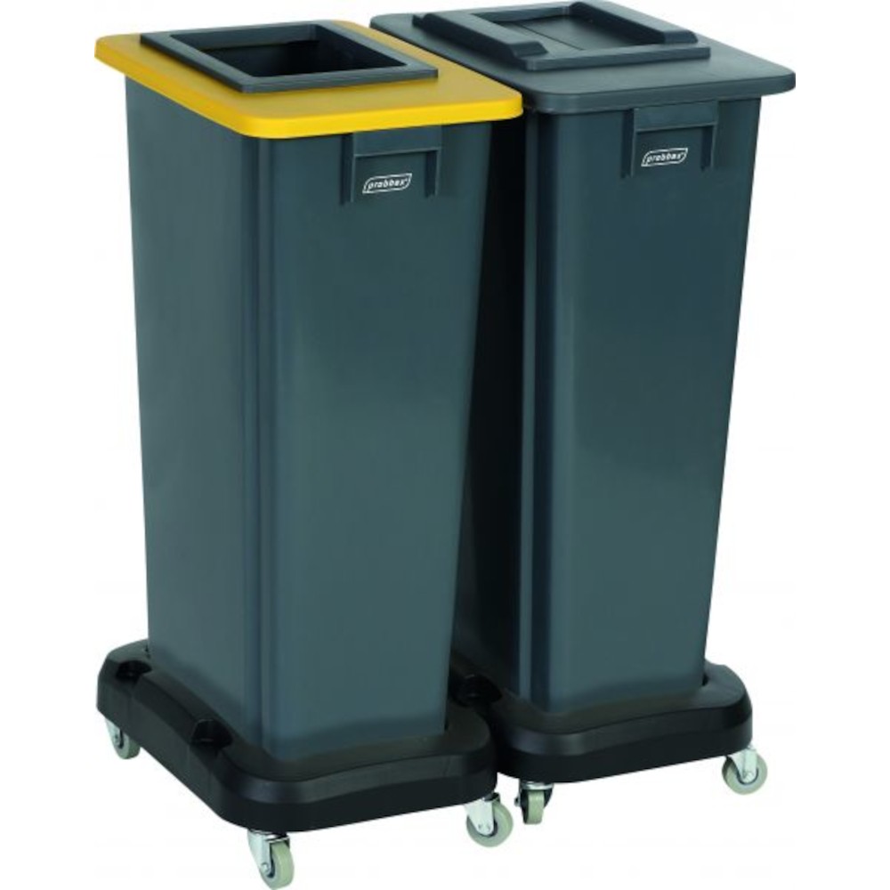 80L gray recycling bin, practical and robust, configurable 80L gray recycling bin, practical and robust, configurable