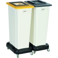 Weißer 80-Liter-Recyclingbehälter, konfigurierbar, robust, praktisches Recycling