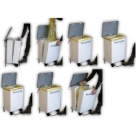 Streamlined pedal containers 70 liters white painted steel