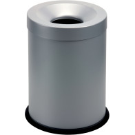Gray fire-resistant trash can 15L modern elegance office safety
